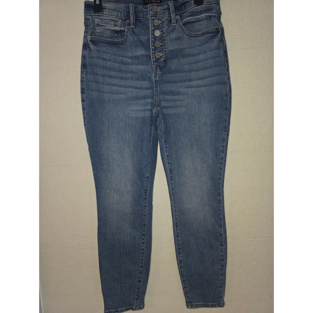 Lucky Brand Womens High Rise Button Fly Ankle Skinny Jeans Blue Size 8 29